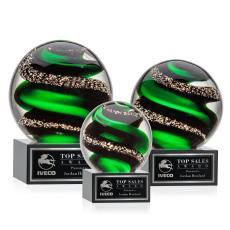 Employee Gifts - Zodiac Black on Hancock Base Spheres Glass Award