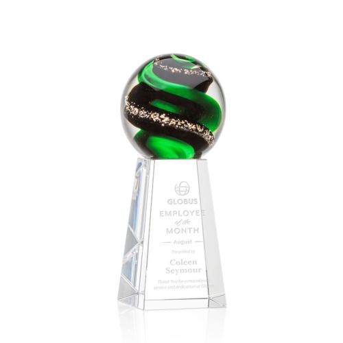 Corporate Awards - Glass Awards - Art Glass Awards - Zodiac Spheres on Novita Base Glass Award