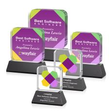 Employee Gifts - Flamborough Full Color Black on Base Crystal Award