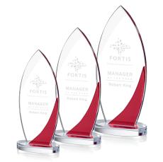 Harrah Red Arch & Crescent Crystal Award - Crystal Awards