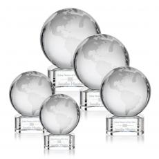 Employee Gifts - Globe Clear on Paragon Spheres Crystal Award