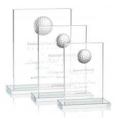 Employee Gifts - Cumberland Golf Clear Rectangle Crystal Award