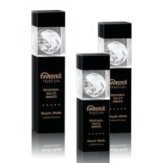 Exeter Globe Obelisk Crystal Award - Crystal Awards