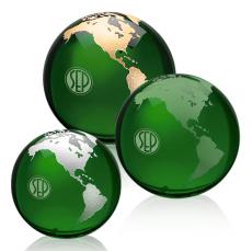 Globe Paperweight - Green - Crystal Awards