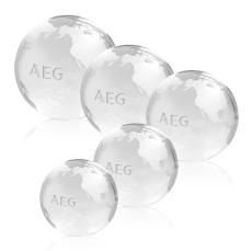 Globe Paperweight - Clear - Crystal Paperweights
