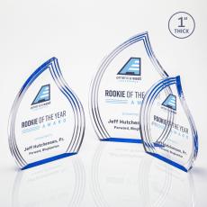 Employee Gifts - Tidworth Full Color Blue Flame Acrylic Award