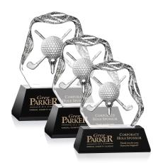 Slaithwaite Golf Black Crystal Award - Crystal Awards