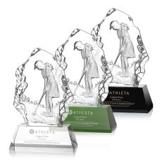 Nomad Female Golfer People Crystal Award - Golf Awards