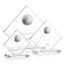 Barrick Golf Clear Spheres Crystal Award - Sports Awards