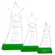 Employee Gifts - Manolita Green Star Crystal Award