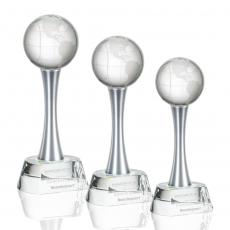 Employee Gifts - Willshire Globe Clear Spheres Crystal Award