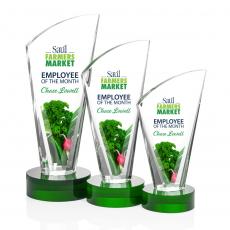 Employee Gifts - Brampton Full Color Green Peak Crystal Award