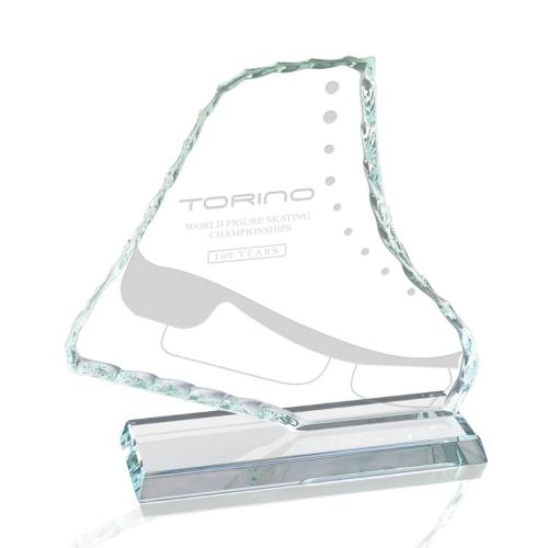 Corporate Awards - Glass Awards - Ice Skate Crystal Award