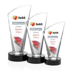 Brampton Full Color Black Peak Crystal Award - Full Color Awards