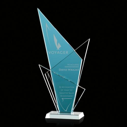 Corporate Awards - Crystal Awards - Eastdale Teal Peak Crystal Award