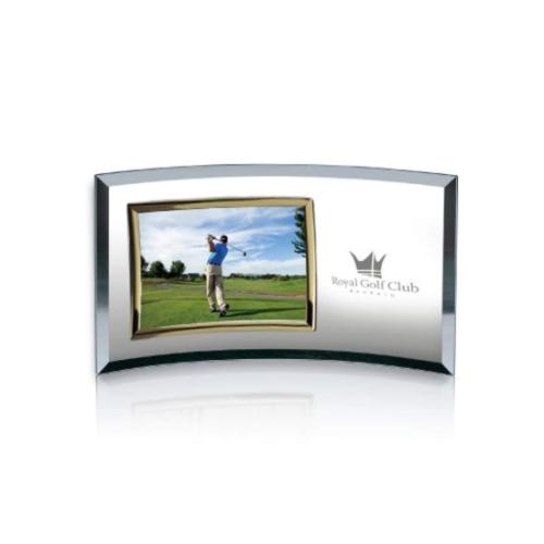 Corporate Recognition Gifts - Picture Frames - Crescent Frame - Gold