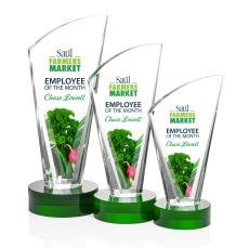Brampton Full Color Green Peak Crystal Award - Full Color Awards