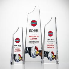 Middleton Full Color  Clear Obelisk Crystal Award - Sales Awards