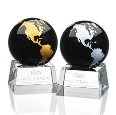 Blythwood Globe Black Spheres Crystal Award - Crystal Globe Awards 