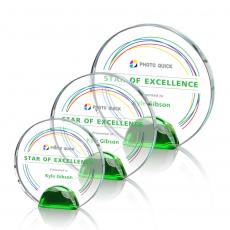 Employee Gifts - Maplin Full Color Green Circle Crystal Award