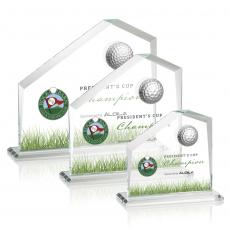 Employee Gifts - Andover Full Color Golf Clear Peak Crystal Award