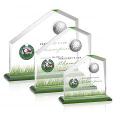 Employee Gifts - Andover Full Color Golf Green Peak Crystal Award