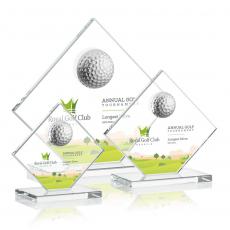 Employee Gifts - Barrick Golf Full Color Clear Spheres Crystal Award