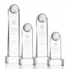 Employee Gifts - Sherbourne Globe Clear on Base Obelisk Crystal Award