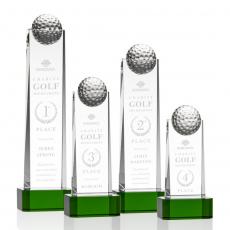 Employee Gifts - Dunbar Golf Green on Base Obelisk Crystal Award