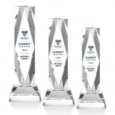 Employee Gifts - President Full Color Clear on Base Obelisk Crystal Award
