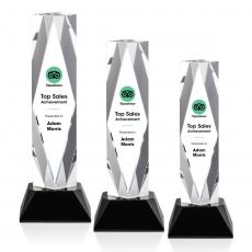 Employee Gifts - President Full Color Black on Base Obelisk Crystal Award