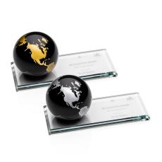Fairfield Globe Black Spheres Crystal Award - Crystal Awards