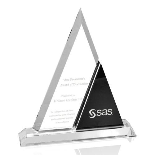 Corporate Awards - Crystal Awards - Harmony with Black Pyramid Crystal Award