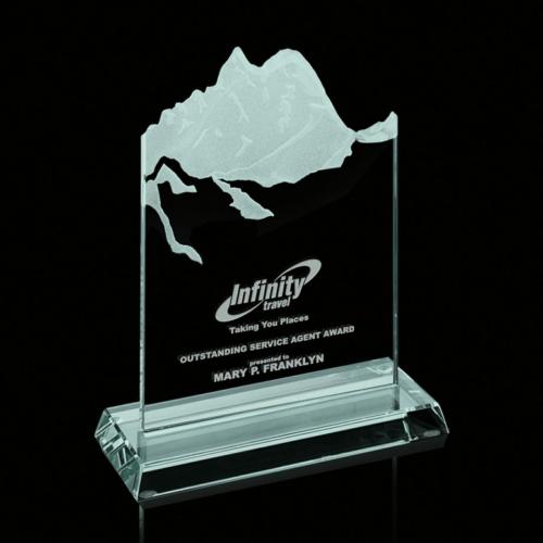 Corporate Awards - Sculpted Mountain Jade Glass Award