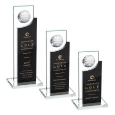 Redmond Golf Black  Rectangle Crystal Award - Crystal Awards