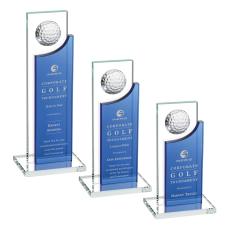 Redmond Golf Blue Rectangle Crystal Award - Crystal Awards