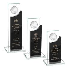 Sherwood Globe Black Rectangle Crystal Award - Crystal Awards