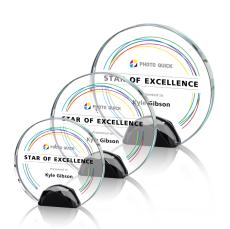 Maplin Full Color Black Circle Crystal Award - Crystal Awards