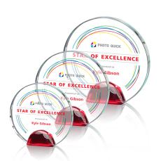 Maplin Full Color Red Circle Crystal Award - Crystal Awards