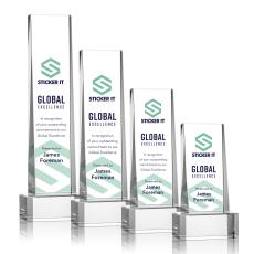 Milnerton Full Color Clear on Base Obelisk Crystal Award - Crystal Awards