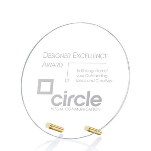 Corporate Awards - Award Plaques - Windsor Gold Circle Crystal Award