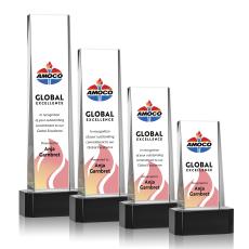Milnerton Full Color Black on Base Obelisk Crystal Award - Crystal Awards