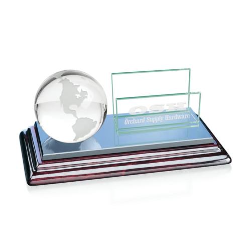 Corporate Recognition Gifts - Executive Gifts - Sommerville Cardholder - Clear Globe