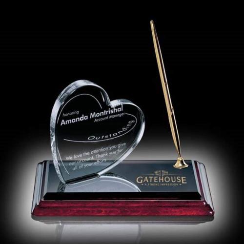 Corporate Awards - Rosewood Awards - Heart on Albion™ Pen Set - Gold