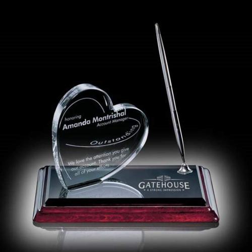 Corporate Awards - Rosewood Awards - Heart on Albion™ Pen Set - Chrome
