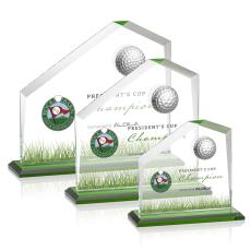 Andover Full Color Golf Green Peak Crystal Award - Full Color Awards