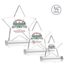 Chippendale Full Color Clear Star Crystal Award - Crystal Awards
