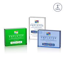 Abbott Full Color Rectangle Crystal Award - Red Crystal Awards