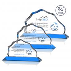 Employee Gifts - Petersen Full Color Sky Blue Crystal Award