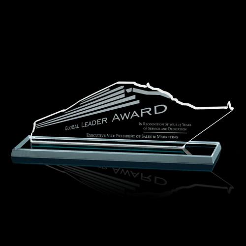 Corporate Awards - Glass Awards - Cruise Ship Starfire Abstract / Misc Crystal Award